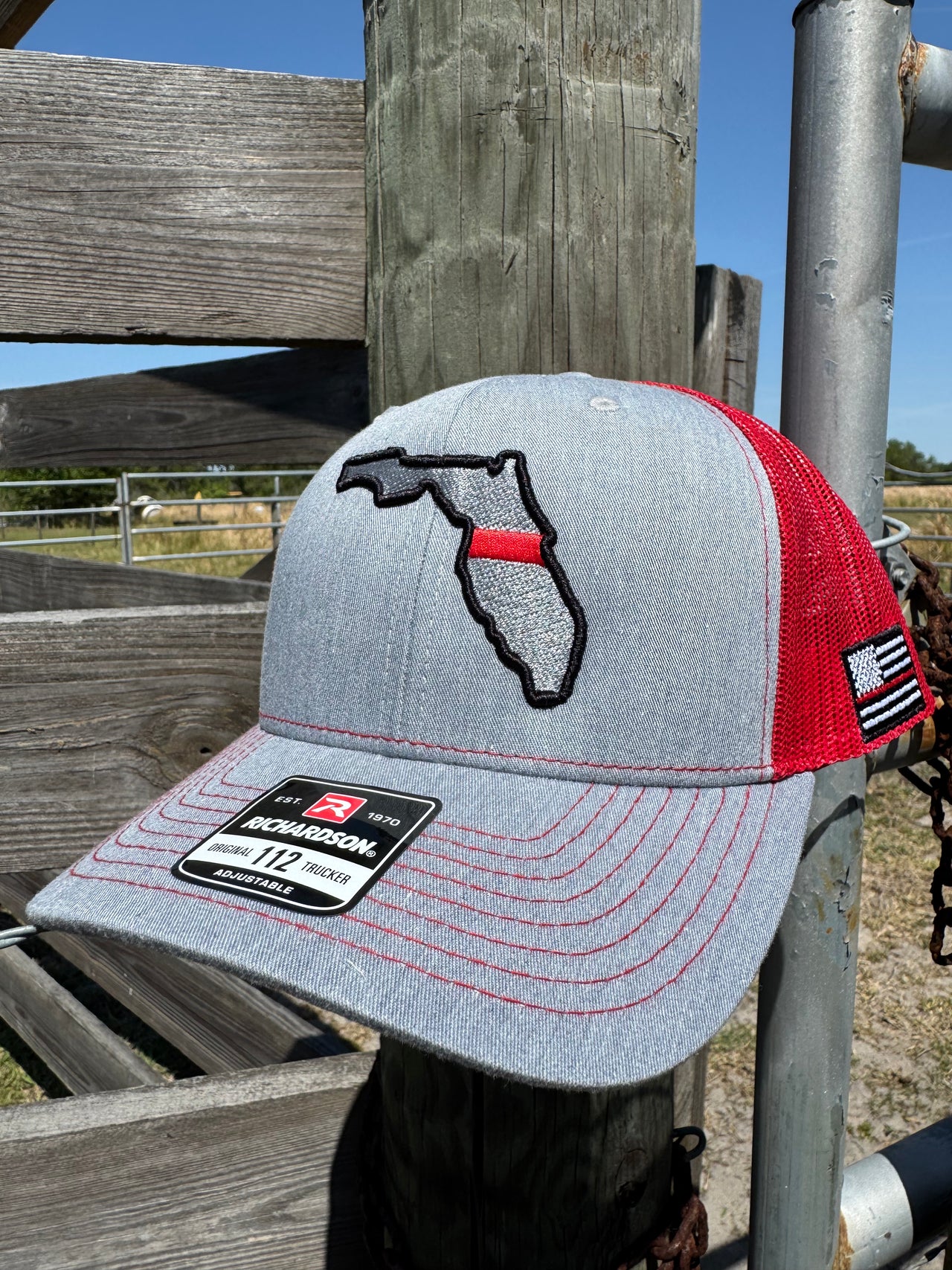 FLORIDA FIREFIGHTER - SIDE THIN RED LINE FLAG