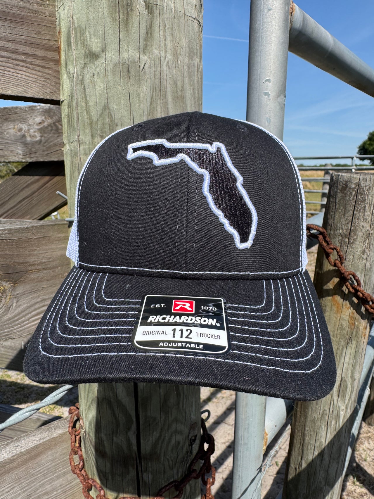 FLORIDA - SIDE BLACK/WHITE AMERICAN FLAG