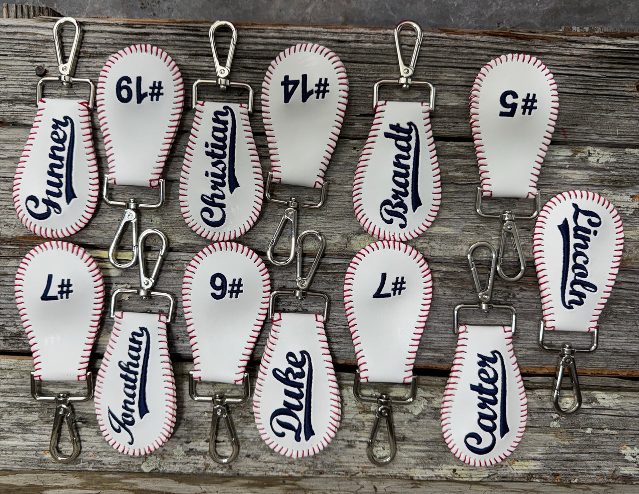 BASEBALL KEYCHAINS - BAG TAGS