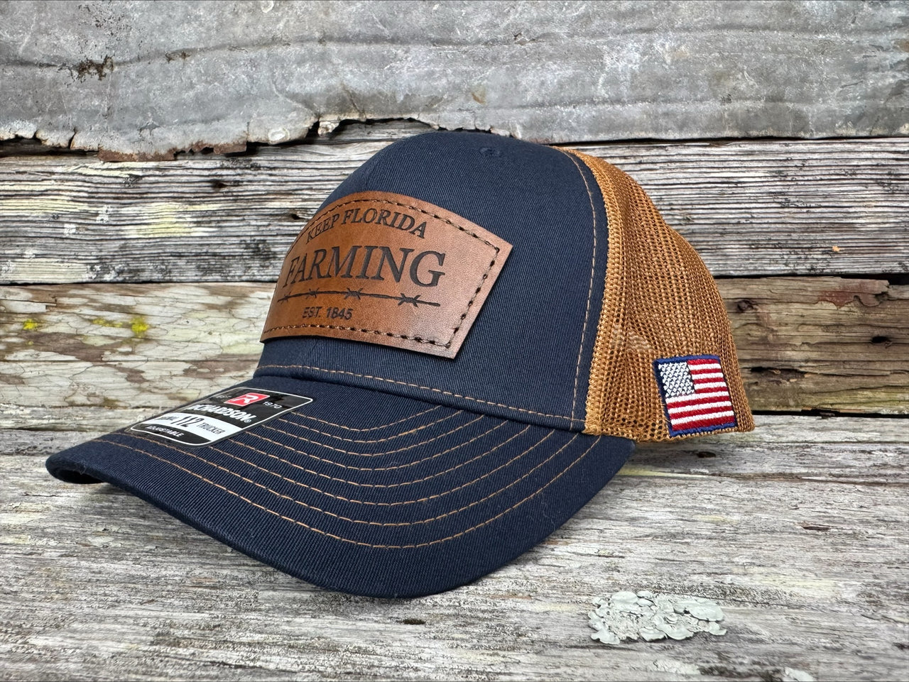 KEEP FLORIDA FARMING - BARBED WIRE - SIDE AMERICAN FLAG