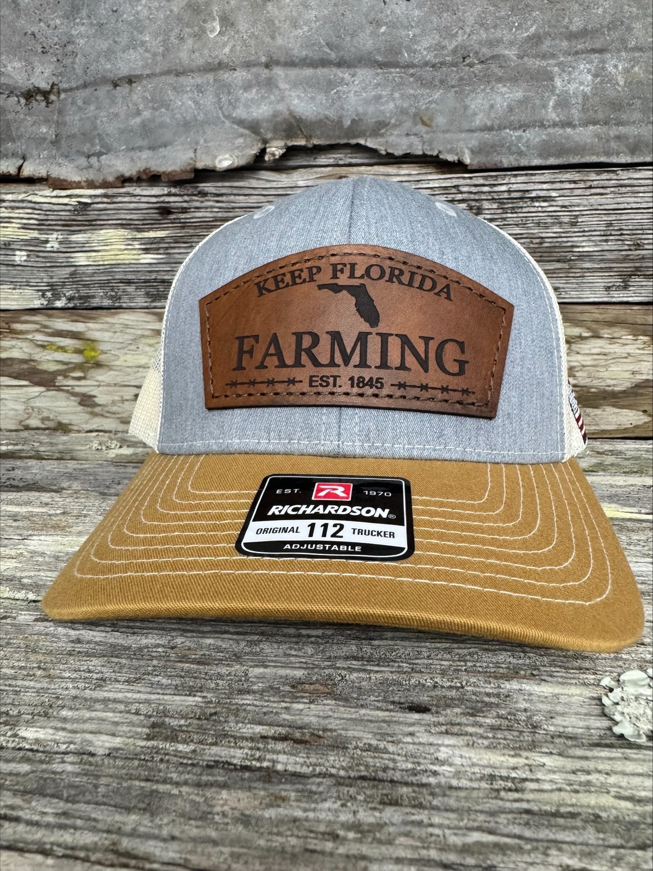 KEEP FLORIDA FARMING - STATE OF FLORIDA WITH AMERICAN FLAG